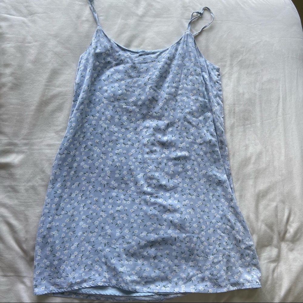 la hearts pacsun shift dress blue tie back